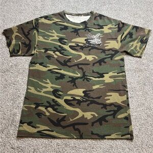 Vintage Iron‎ brush Saloon shirt mens small green camo grunge biker 90s